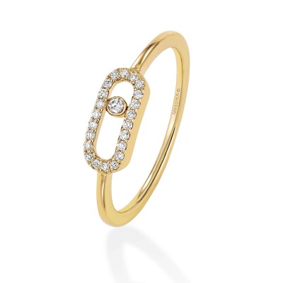 Bague Messika Move Uno semi pavée en or jaune et diamants