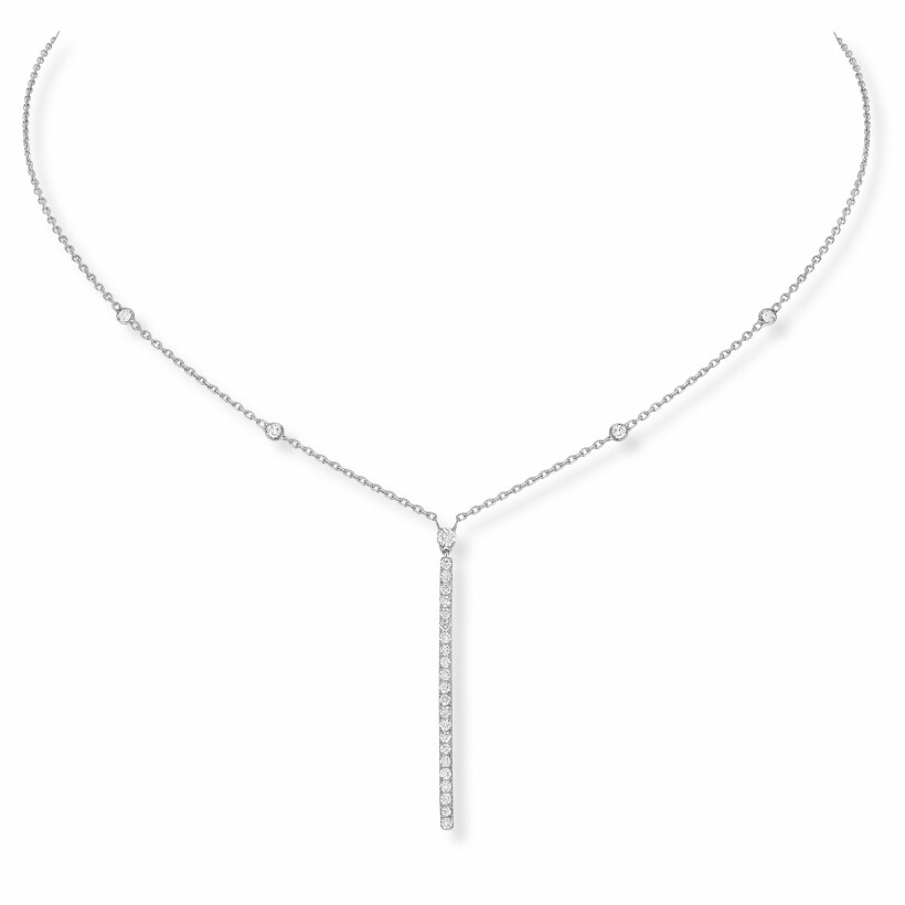 Collier Messika Gatsby Barrette Verticale en or blanc et diamants