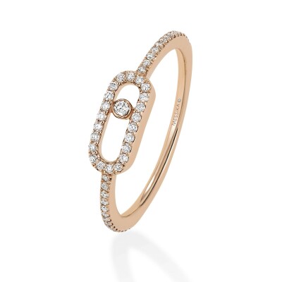Bague Messika Move Uno pavée en or rose et diamants