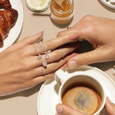 Bague Messika Move Uno pavée en or rose et diamants