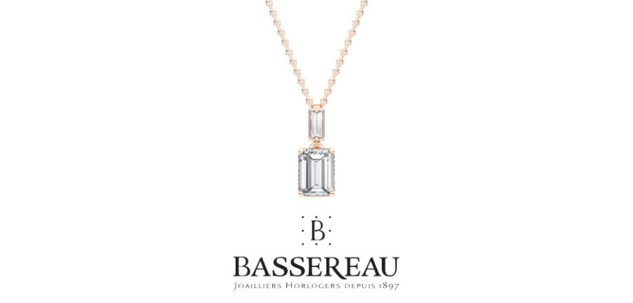 Collier BASSEREAU en or rose 18 carats et diamants