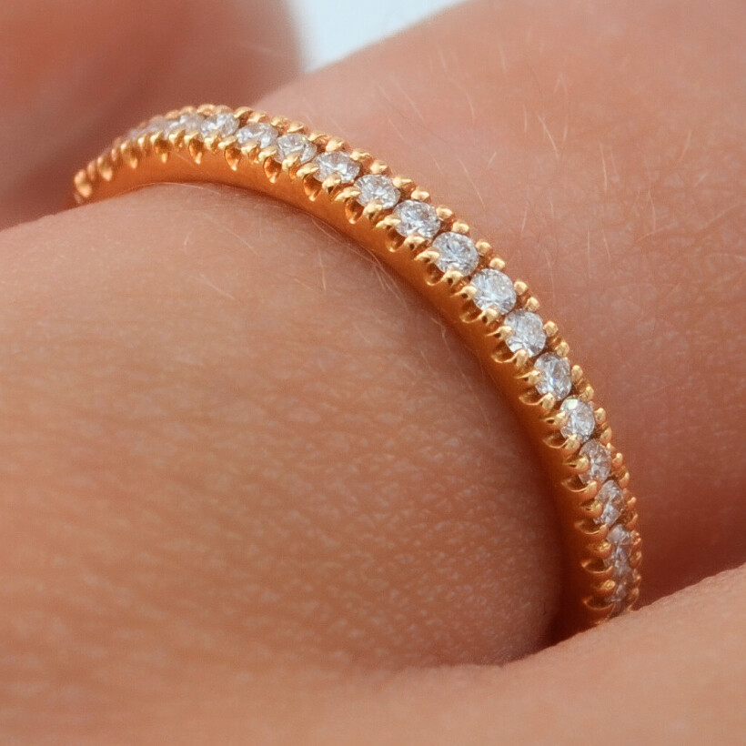 Alliance Infini en or rose et diamants