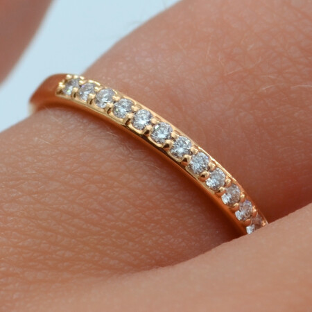 Alliance Infini en or rose et diamants