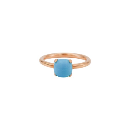 Bague or rose turquoise sertie 4 griffes