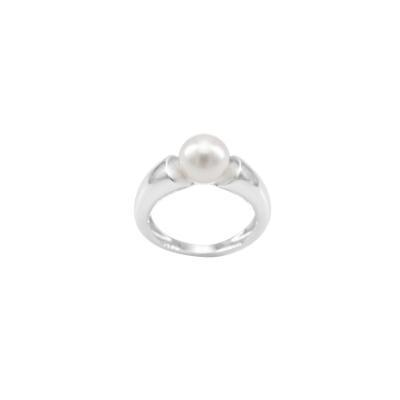 Bague en or blanc et perle eau douce