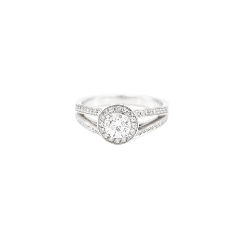 Solitaire diamant et entourage diamants certifié GIA N°5276549899