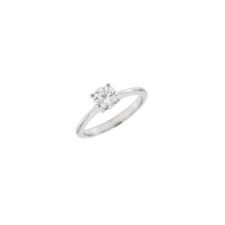 Solitaire diamant sur or blanc certifié HRD N°190000008740