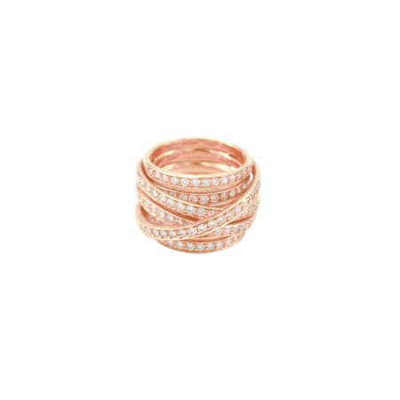 Bague croisée en or rose et diamants