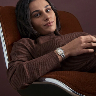 Montre March LA.B Milady Mansart Electrique 28 mm - Metallic - Acier Poli Brossé 9 Maillons  Bicolore