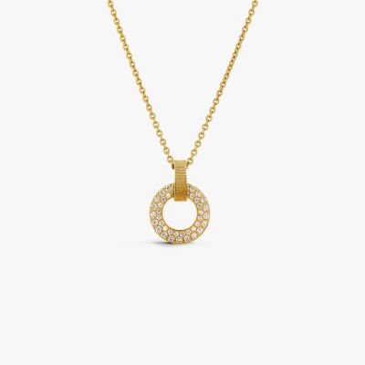 Pendentif Arthus Bertrand Ruban en or jaune et diamants