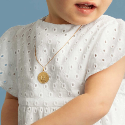 Médaille Arthus Bertrand Ange Espoir en or jaune sablé frappe mince, 18 mm