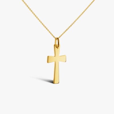 Pendentif Arthus Bertrand Croix Evasée 18 mm or jaune poli
