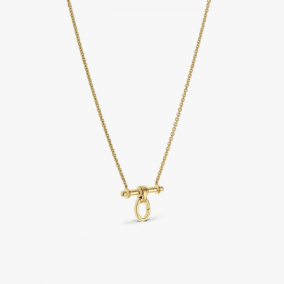 Collier Arthus Bertrand Trapèze  petit modèle anneau ouvrant en or jaune poli brillant