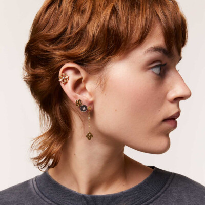 Boucles d'oreilles puces Arthus Bertrand Royale en or blanc polie et diamants