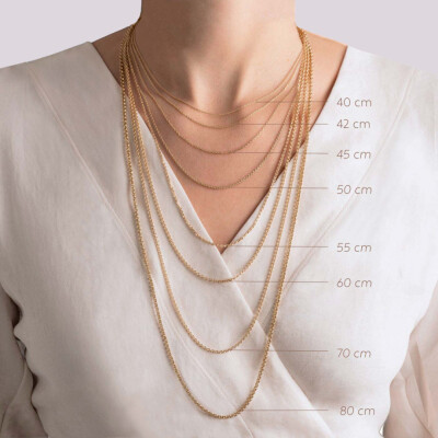 Chaine Arthus Bertrand en or blanc, 60 cm