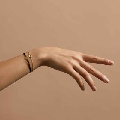 Bracelet cordon Arthus Bertrand Trèfle en or jaune, 10mm