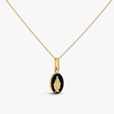 Médaille Arthus Bertrand Miraculeuse en or jaune laqué noir
