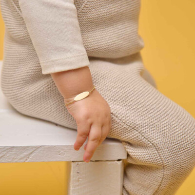 Gourmette Arthus Bertrand Calisson PM chaîne jaseron 14 cm or jaune