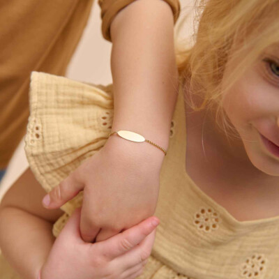 Gourmette Arthus Bertrand Calisson PM chaîne jaseron 14 cm or jaune