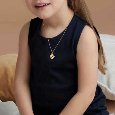 Pendentif Arthus Bertrand Croix Trèfle F. mince or jaune