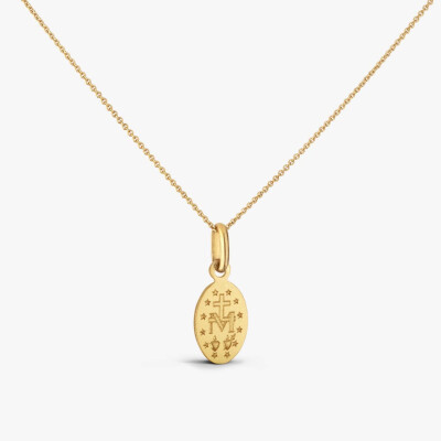 Médaille Arthus Bertrand Vierge Miraculeuse 2 faces 13 mm laque bleu roi or jaune sablé