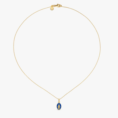 Médaille Arthus Bertrand Vierge Miraculeuse 2 faces 13 mm laque bleu roi or jaune sablé