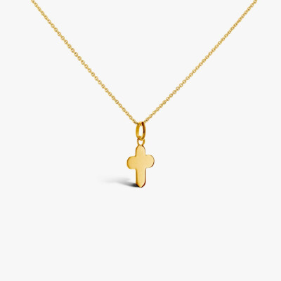 Pendentif Arthus Bertrand Croix arrondie PM uni or jaune