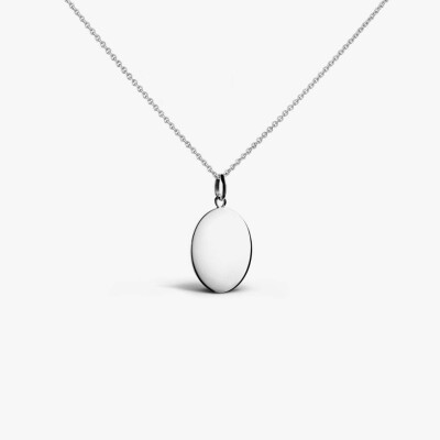 Pendentif Arthus Bertrand Rond Uni 18 mm or blanc