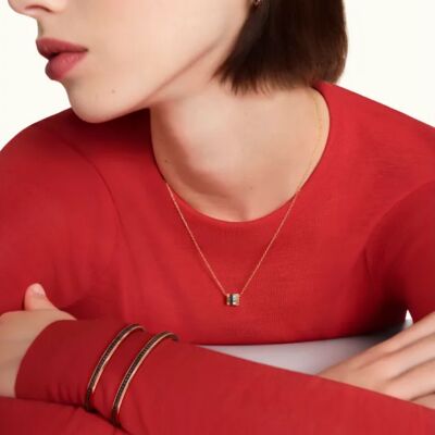Pendentif Boucheron Quatre en or jaune, or blanc, or rose, PVD marron et 1 diamant