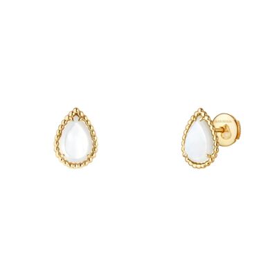 Boucles d'oreilles Boucheron Serpent Bohème motif S en or jaune et nacre