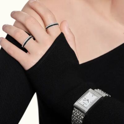 Alliance Boucheron Quatre Black Edition pavée de diamants sur or blanc et PVD noir