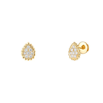 Boucles d'oreilles Boucheron Serpent Bohème Small en or jaune et diamants