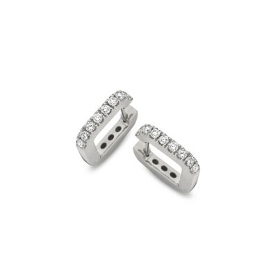 Boucles d'oreilles créoles SoHo or blanc et diamants