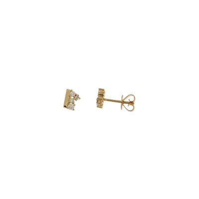 Boucles d'oreilles en or jaune et diamants