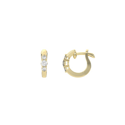 Boucles d'oreilles Infini en or jaune et diamants