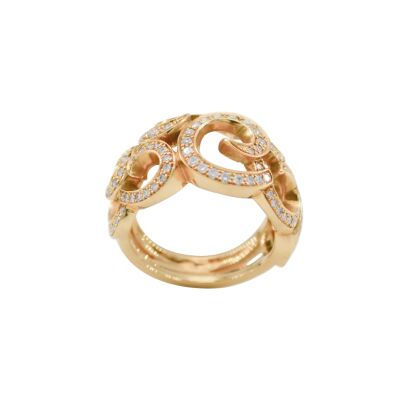Bague en or jaune et diamants