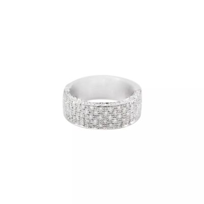 Bague en or blanc et pavage diamants