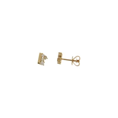Boucles d'oreilles en or jaune et diamants