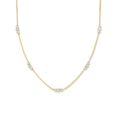 Collier Infini motifs or jaune et diamants