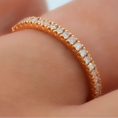 Alliance Infini en or rose et diamants