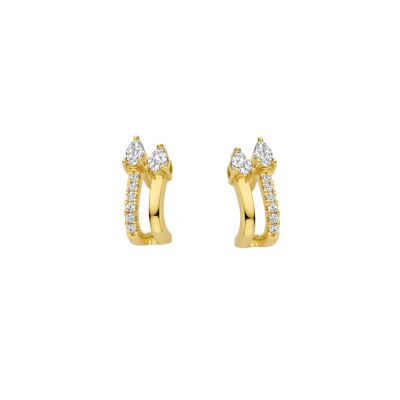 Boucles d'oreilles Infini avec diamants en or jaune