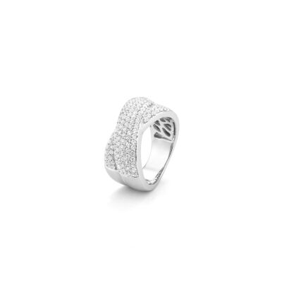 Bague en or blanc et pavage diamants