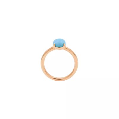Bague or rose turquoise sertie 4 griffes