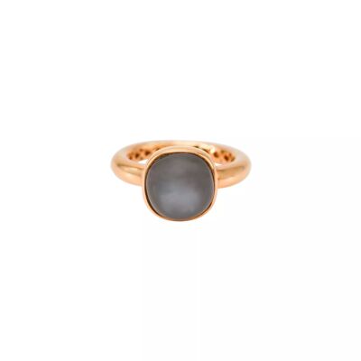 Bague en or rose et pierre de lune