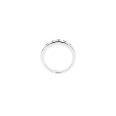 Alliance or blanc demi-tour diamants sertis rail