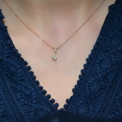 Collier Infini en or rose, diamants et diamants