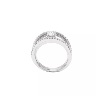 Bague en or blanc et diamants
