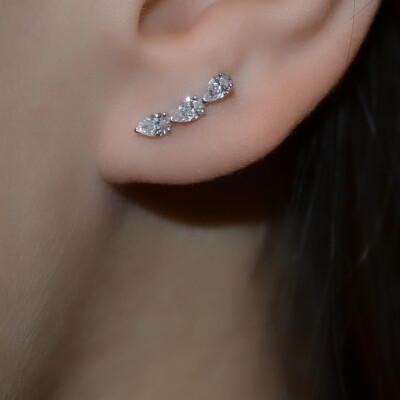 Boucles d'oreilles Infini en or blanc et diamants