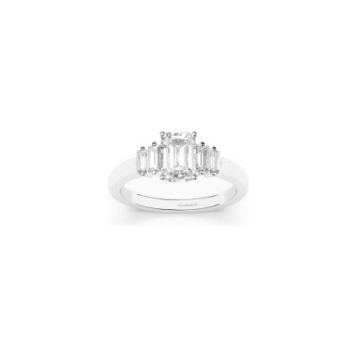 Bague Art déco en or blanc et diamants