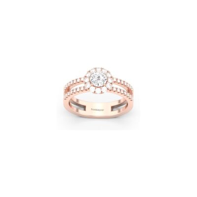Solitaire Infini en or rose et Diamants